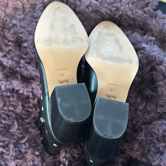 Coach Paulina Black Ankle Boots with Silver Studs Size 7 - Picture 6 of 7